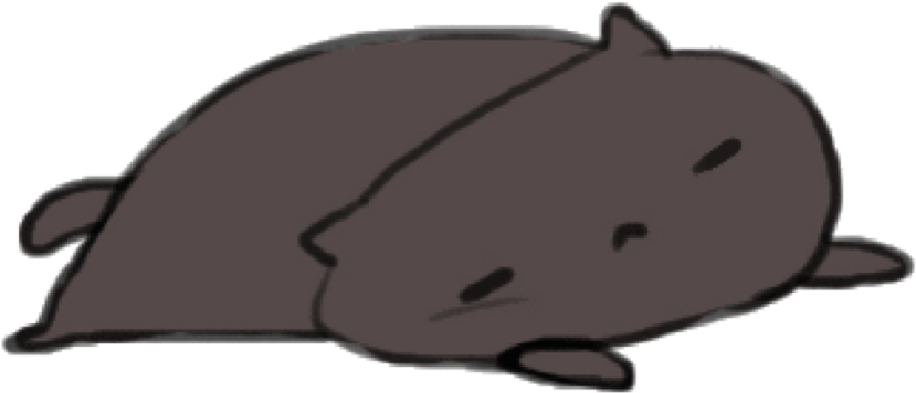 Liggende Kawaii Katt Tegneserie Bakgrunner