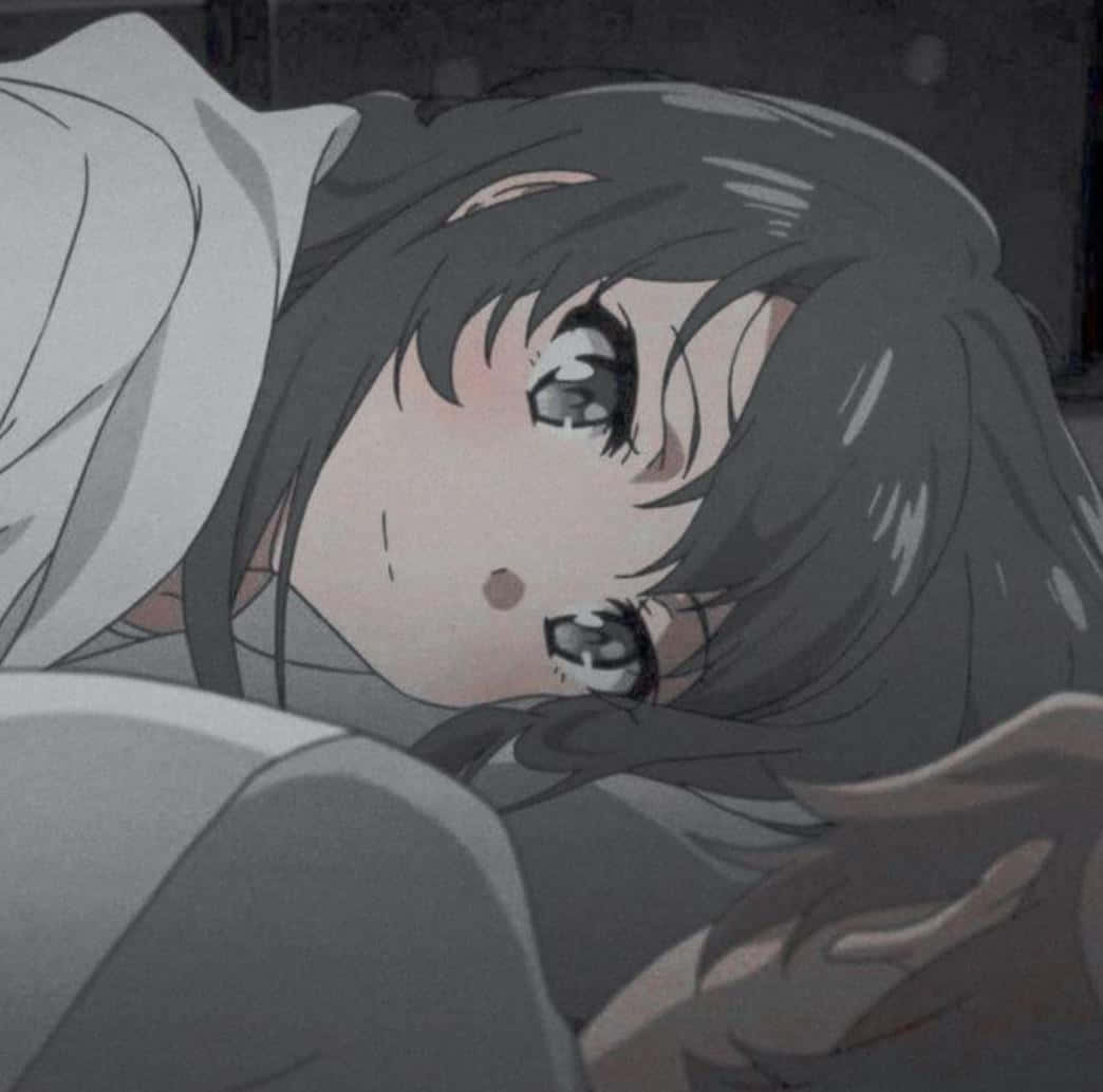 Liggende matchende anime-jente PFP Bakgrunner