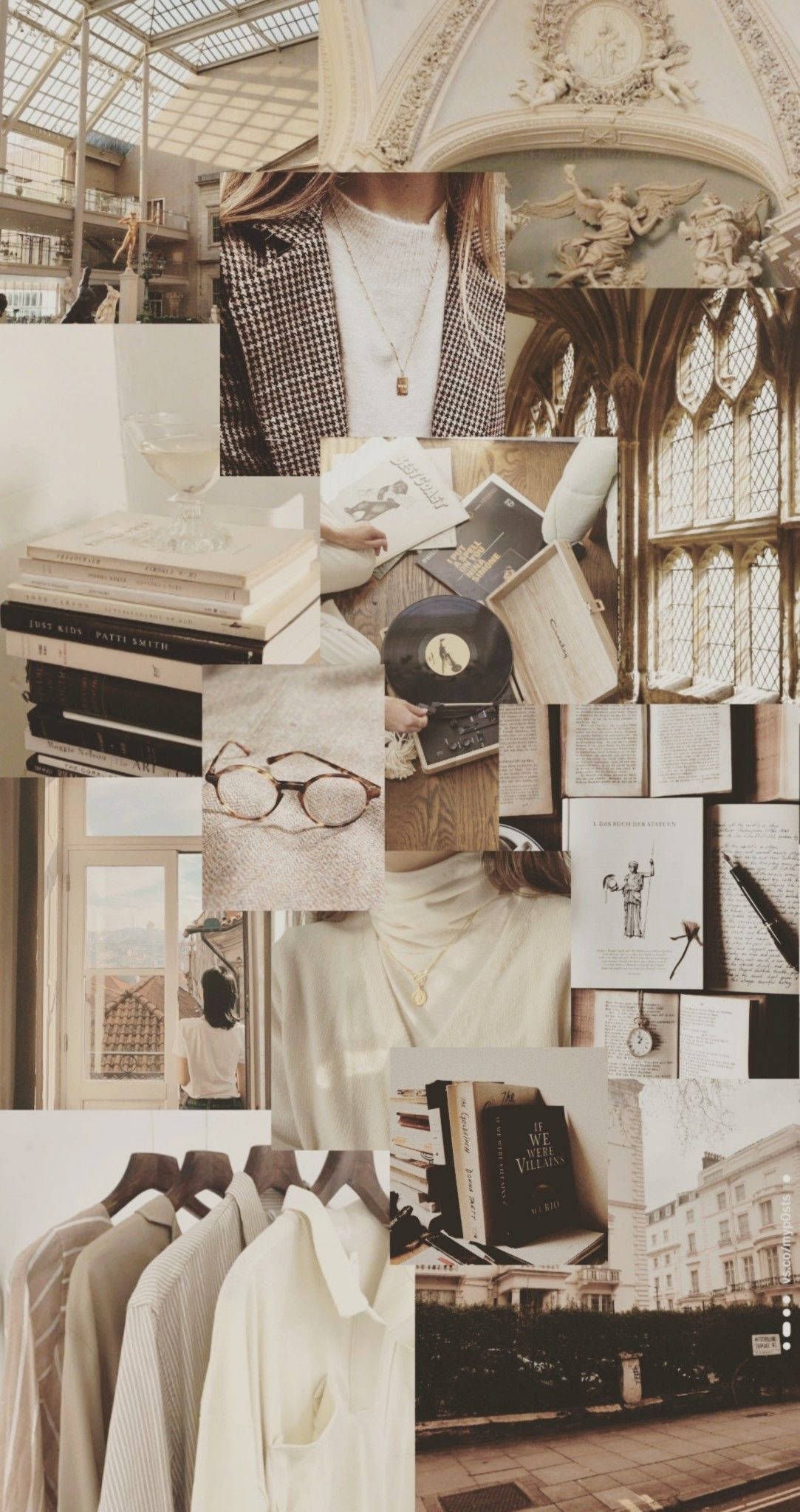 Light Academia estetisk collage Bakgrunner