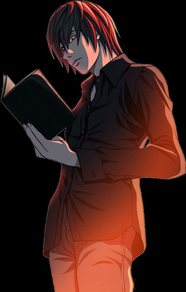 Light Yagami som holder Death Note Bakgrunner