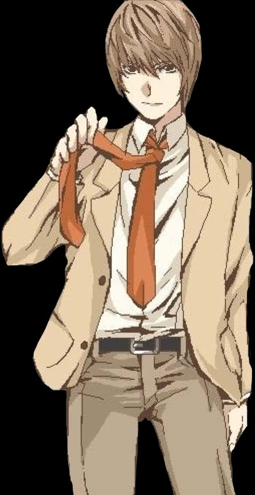 Light Yagami som holder slips animeillustrasjon Bakgrunner