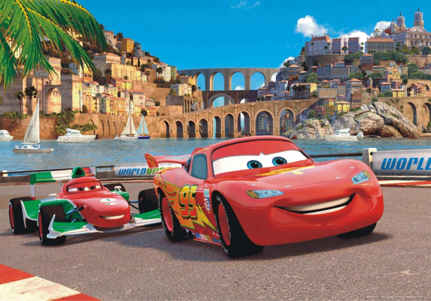 Lightning McQueen og Mater er klare for å erobre verden med Team Lightning Bakgrunner