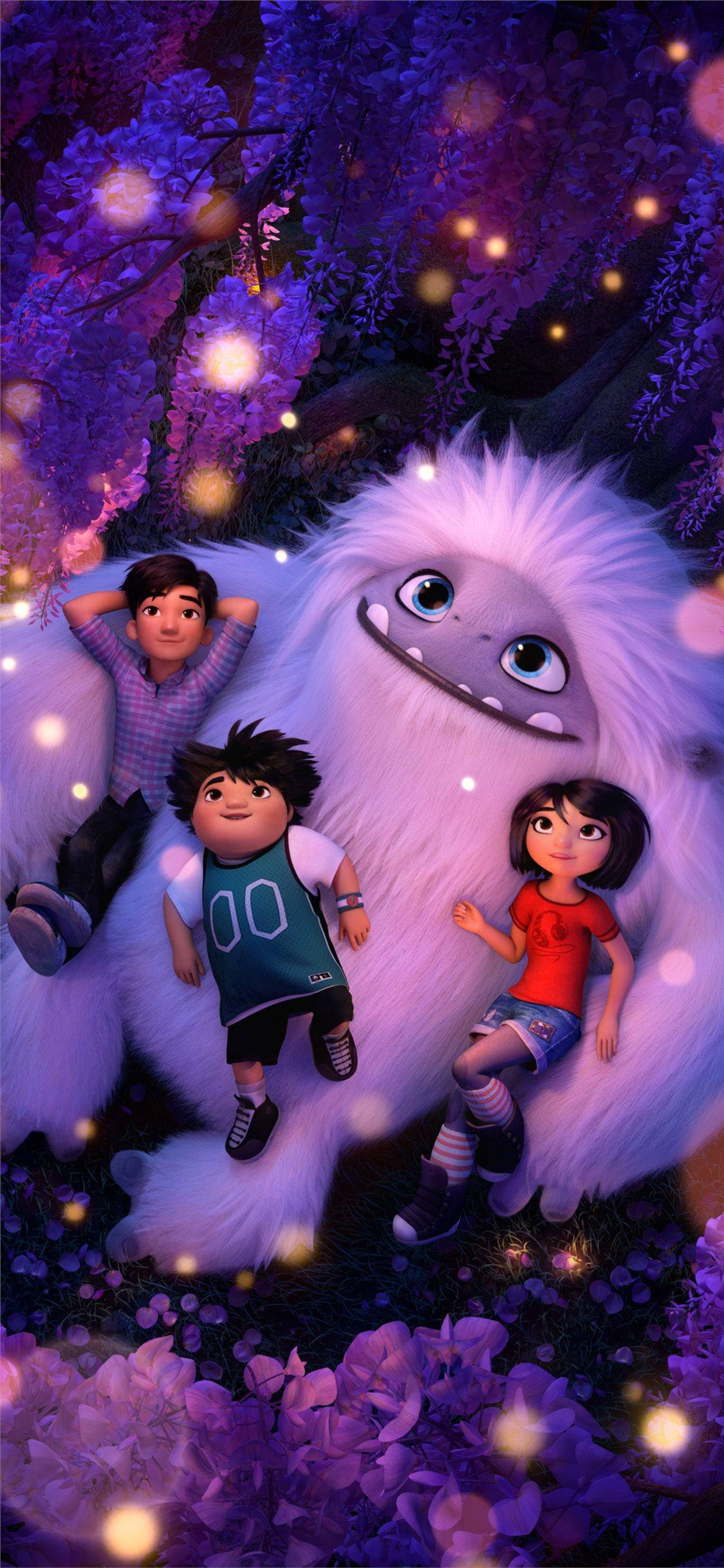 Lilla estetikk fra animasjonsfilmen Abominable til iPhone Bakgrunner