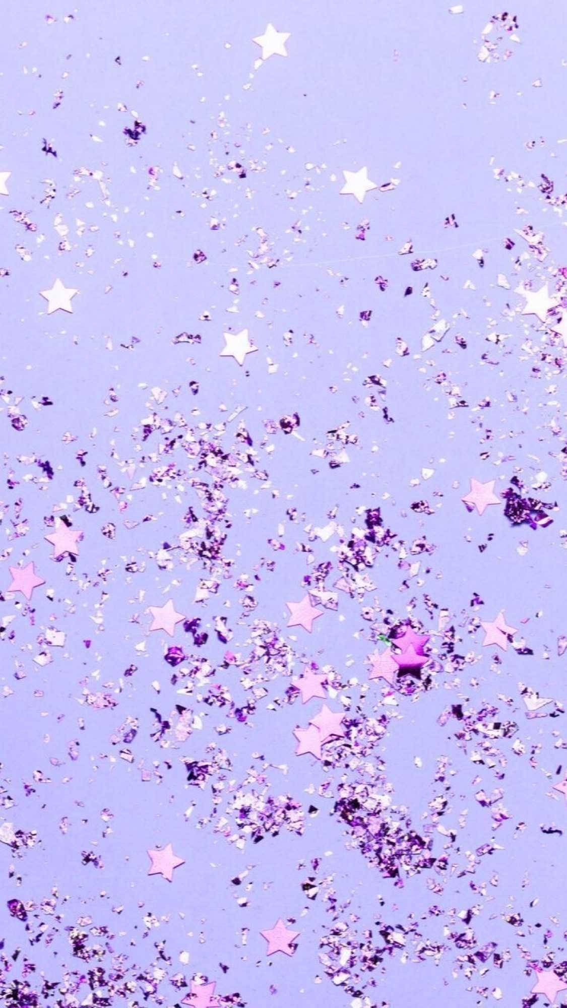 Lilla glitter og stjerner preppy PFP Bakgrunner