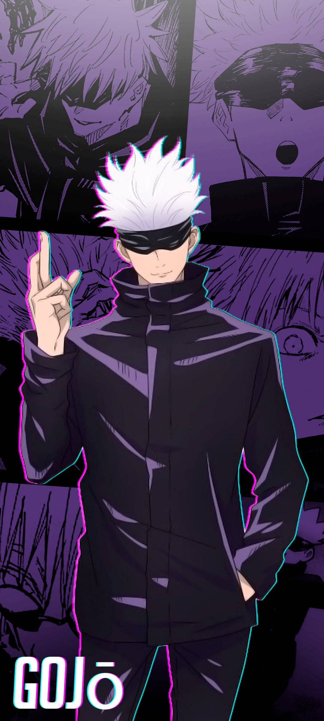 Lilla Gojo Jujutsu Kaisen iPhone Bakgrunner