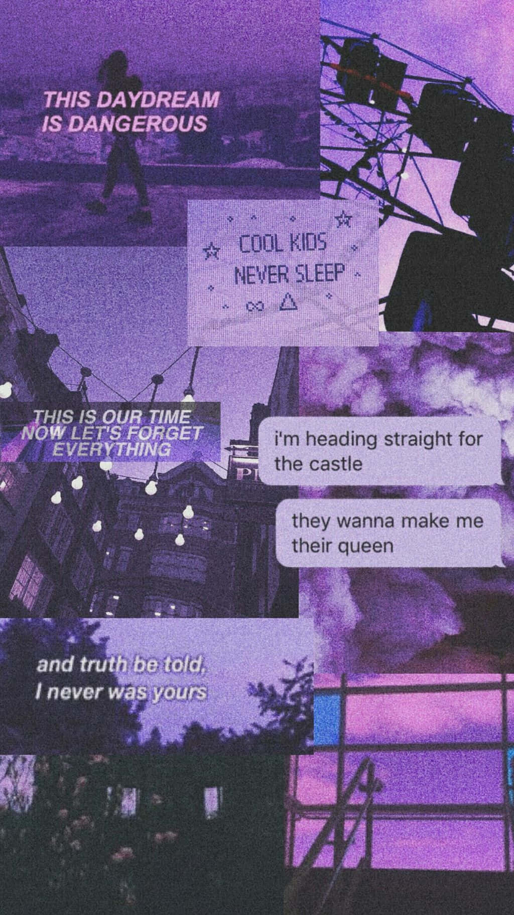 Lilla grunge Tumblr-estetisk collage Bakgrunner
