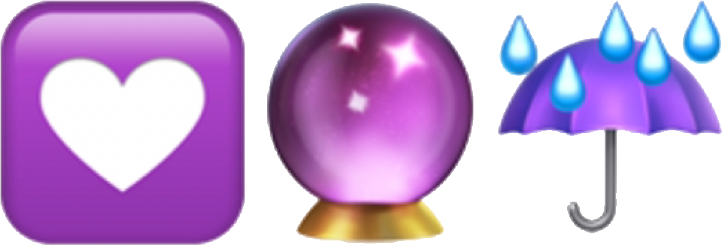 Lilla hjerte krystallkule paraply-emoji Bakgrunner