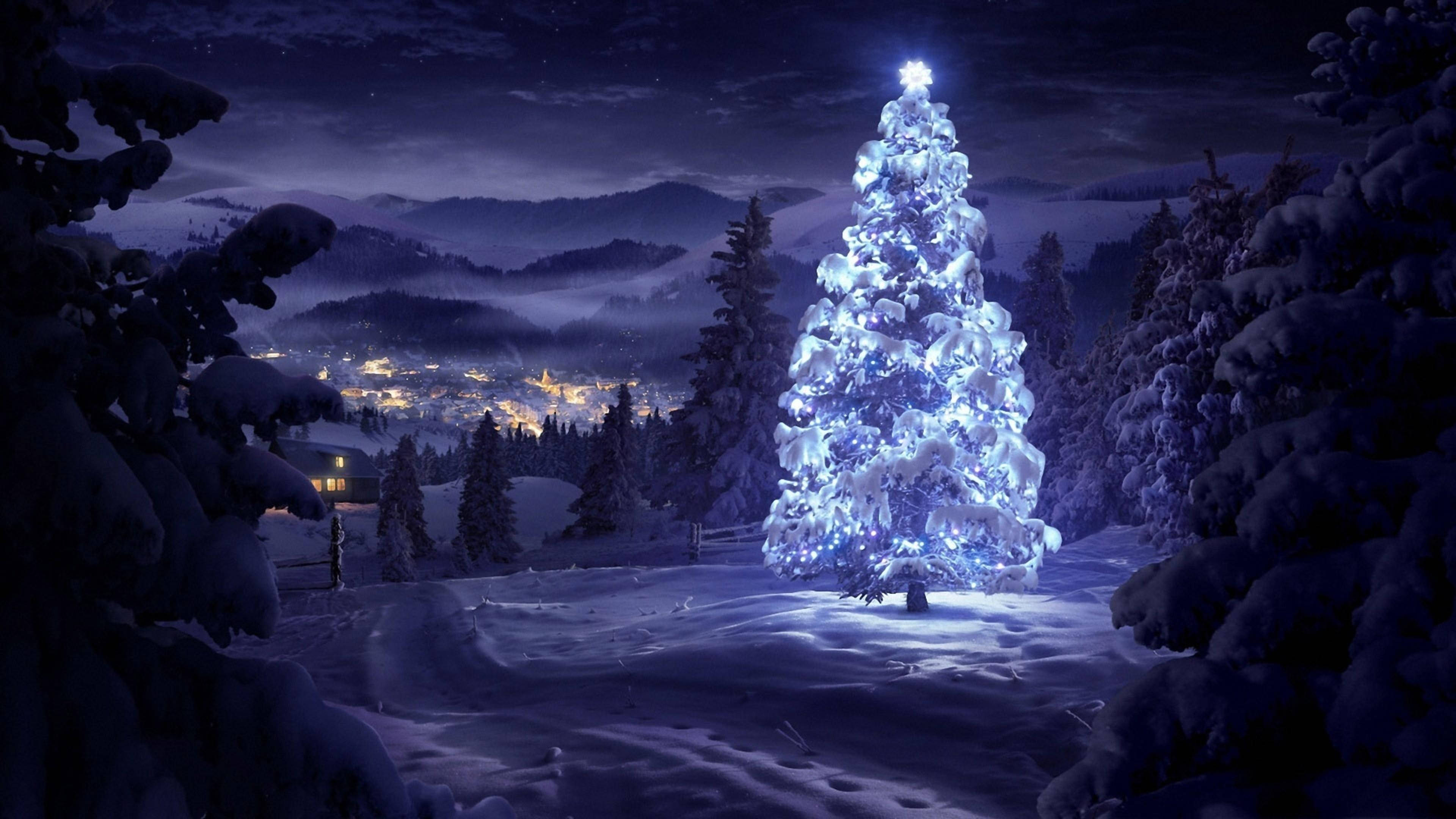 Lilla kul julescene skrivebord Bakgrunner