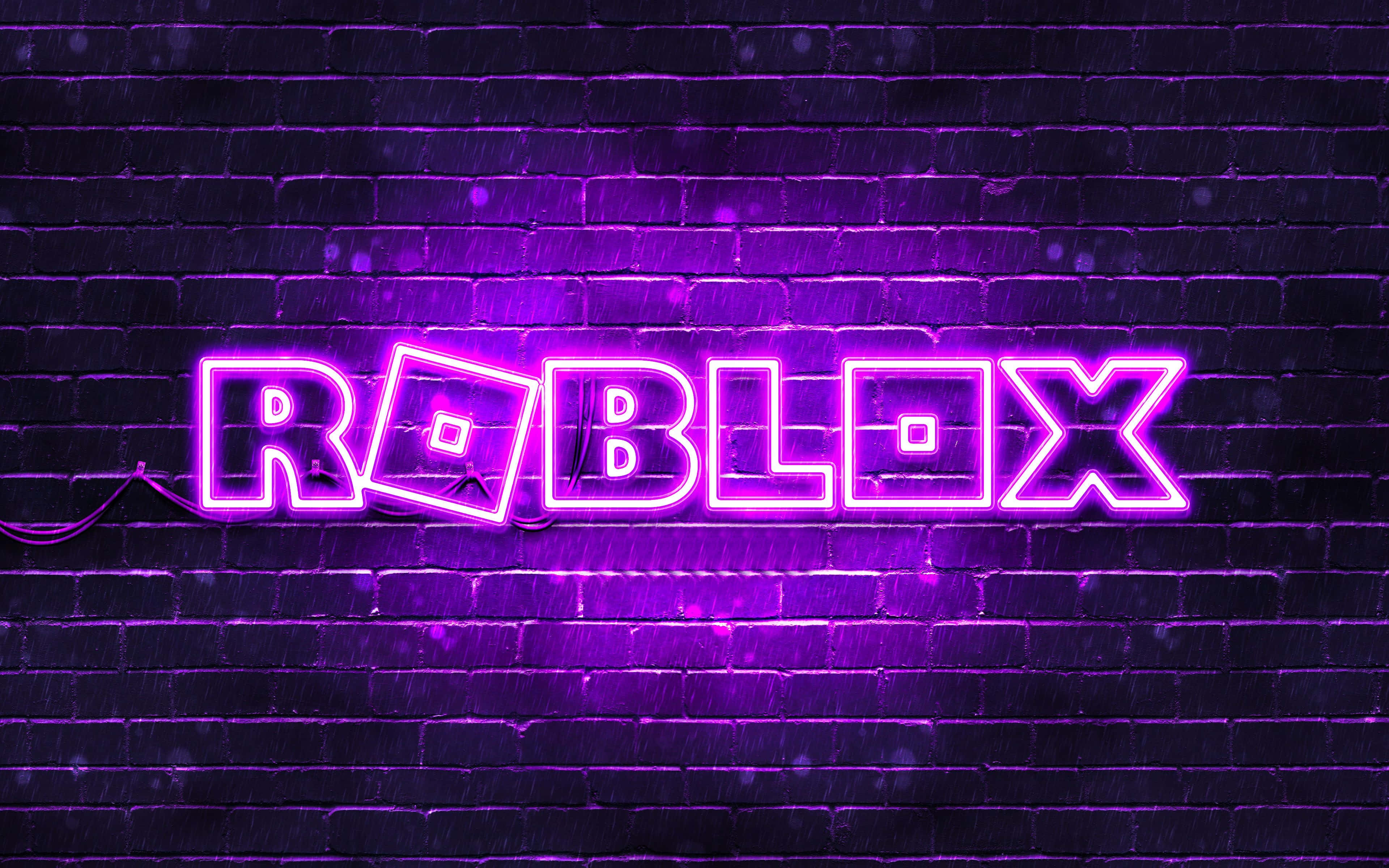 Lilla neon Roblox-logo Bakgrunner