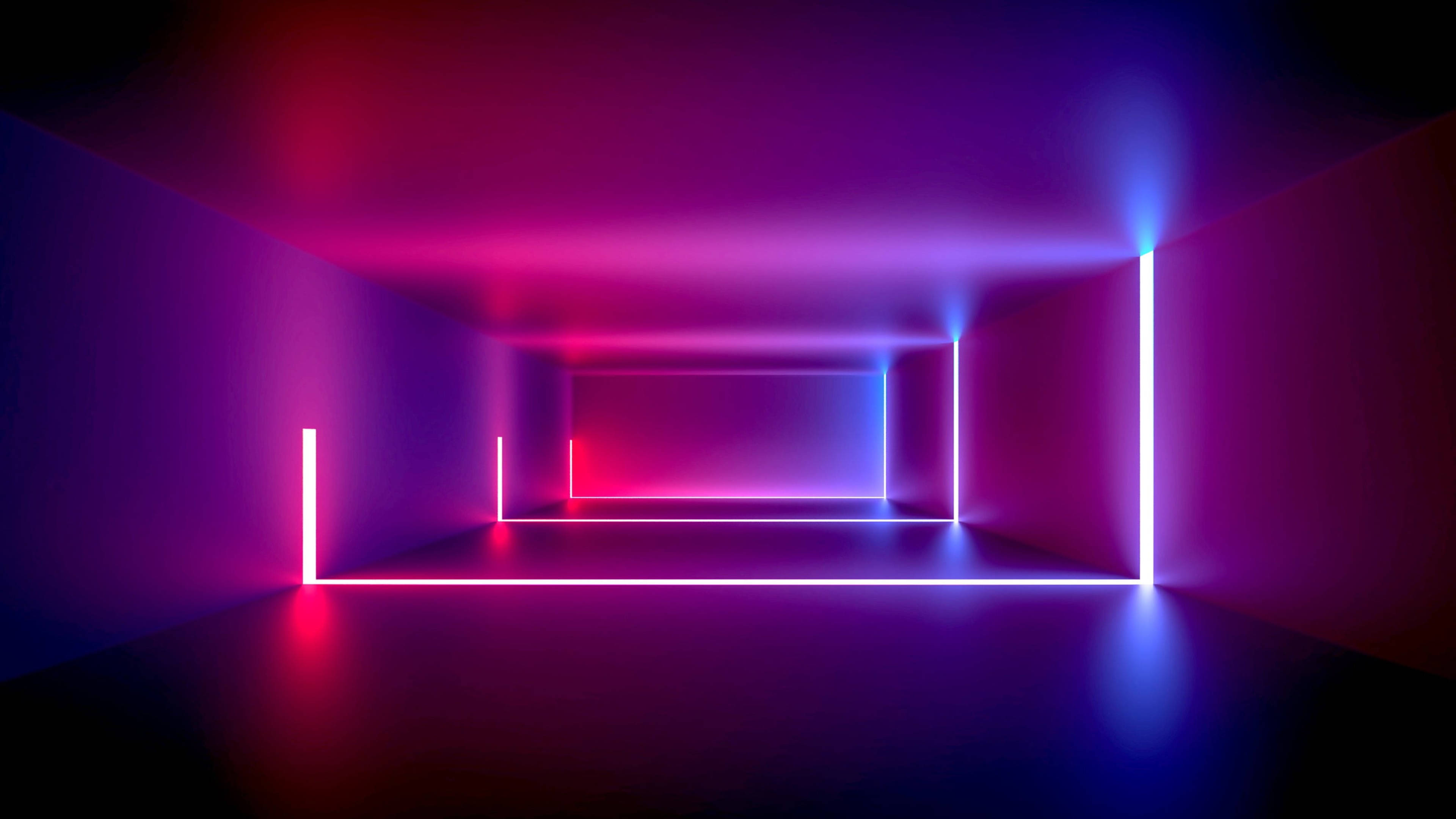 Lilla rom med LED 4K Bakgrunner