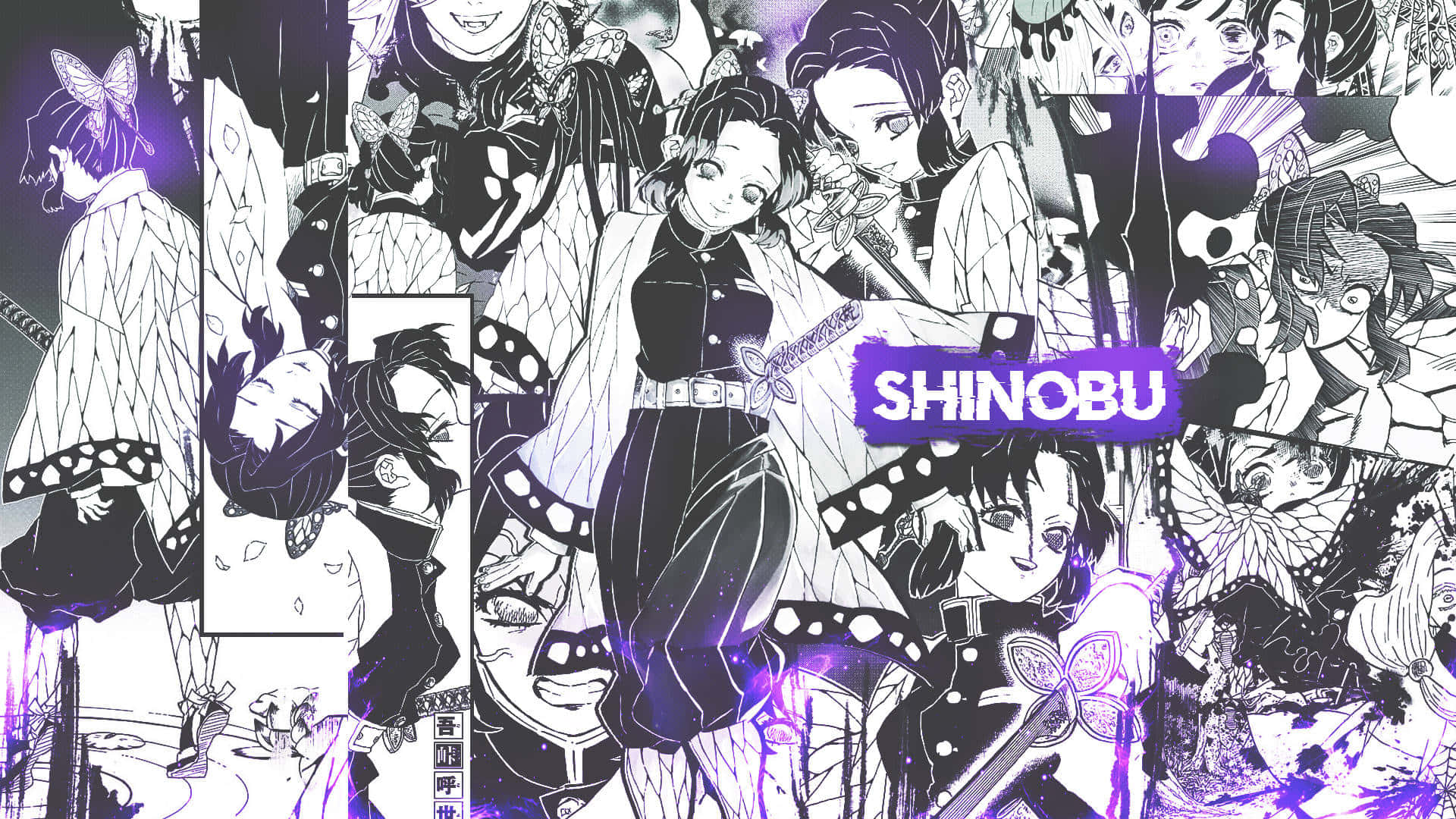 Lilla Shinobu Demon Slayer Estetisk Manga Bakgrunner