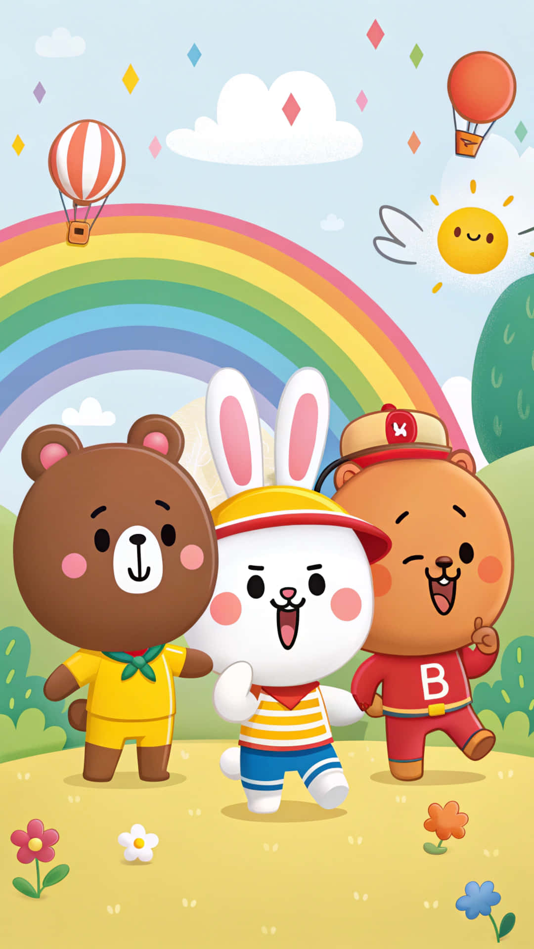 gruppe, valp, farger, kattunge, tegneserie, kjærlighet, vennskap, venner, valmue, blomst, line friends, merke, bakgrunn, linje, vaskebjørn, panda, familie, rad, kunst, samling