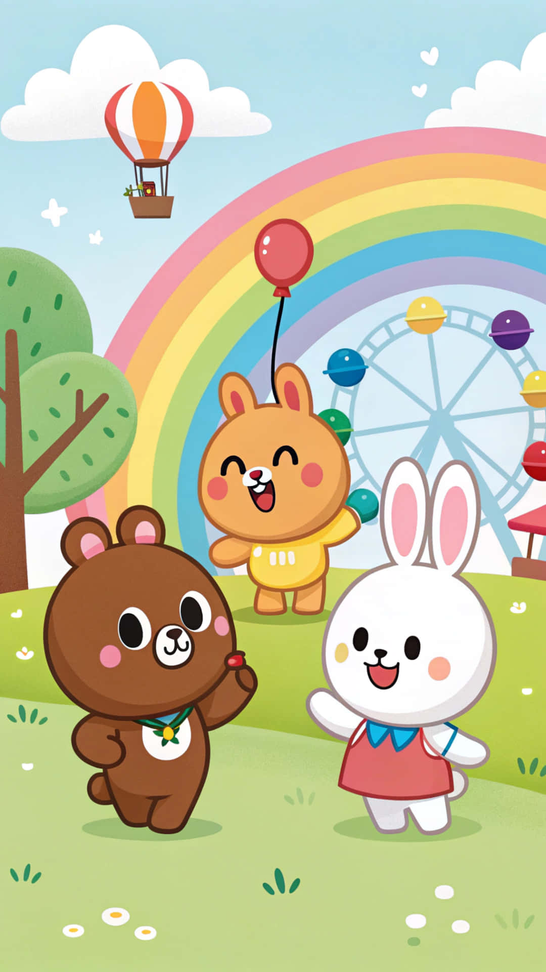 gruppe,valp,farger,kattunge,tegneserie,kjærlighet,vennskap,venner,poppy,blomst,line friends,merke,bakgrunn,line,vaskebjørn,panda,familie,rad,kunst,samling