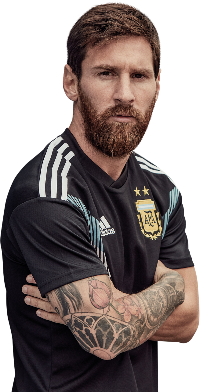 Lionel Messi Argentina-drakt positur Bakgrunner