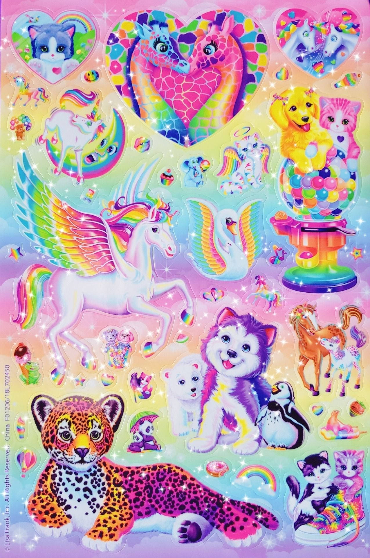 Lisa Frank karakterklistremerker Bakgrunner