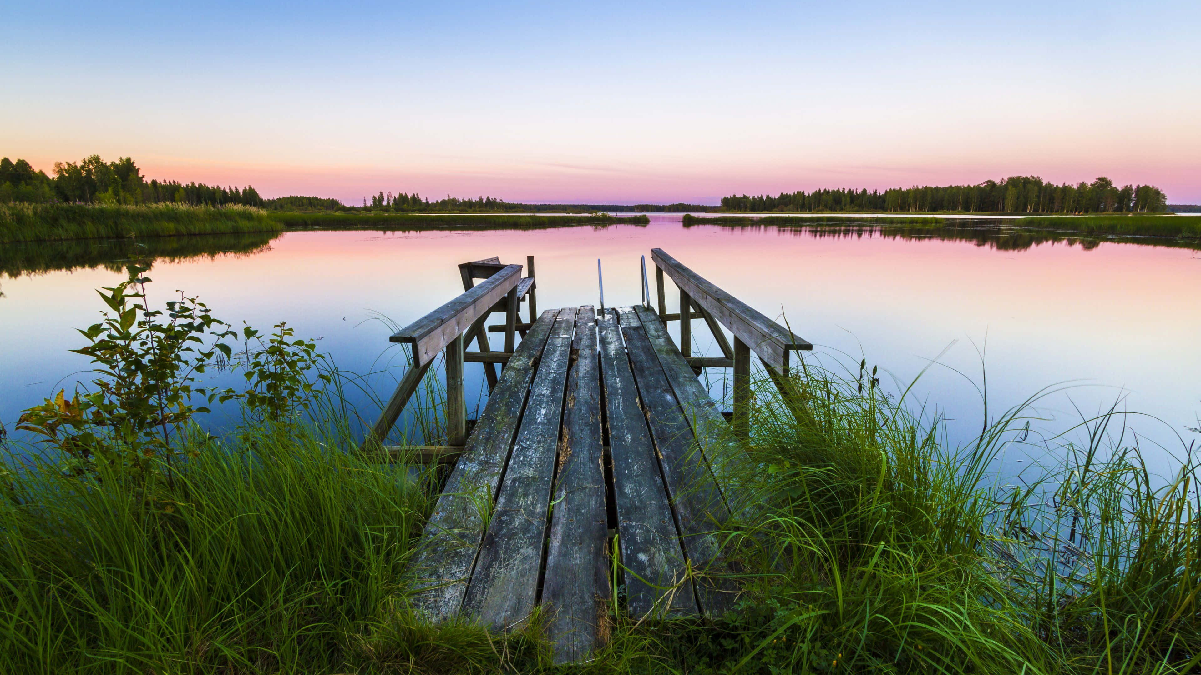Liten brygge 4K Ultra HD Landskap Bakgrunner