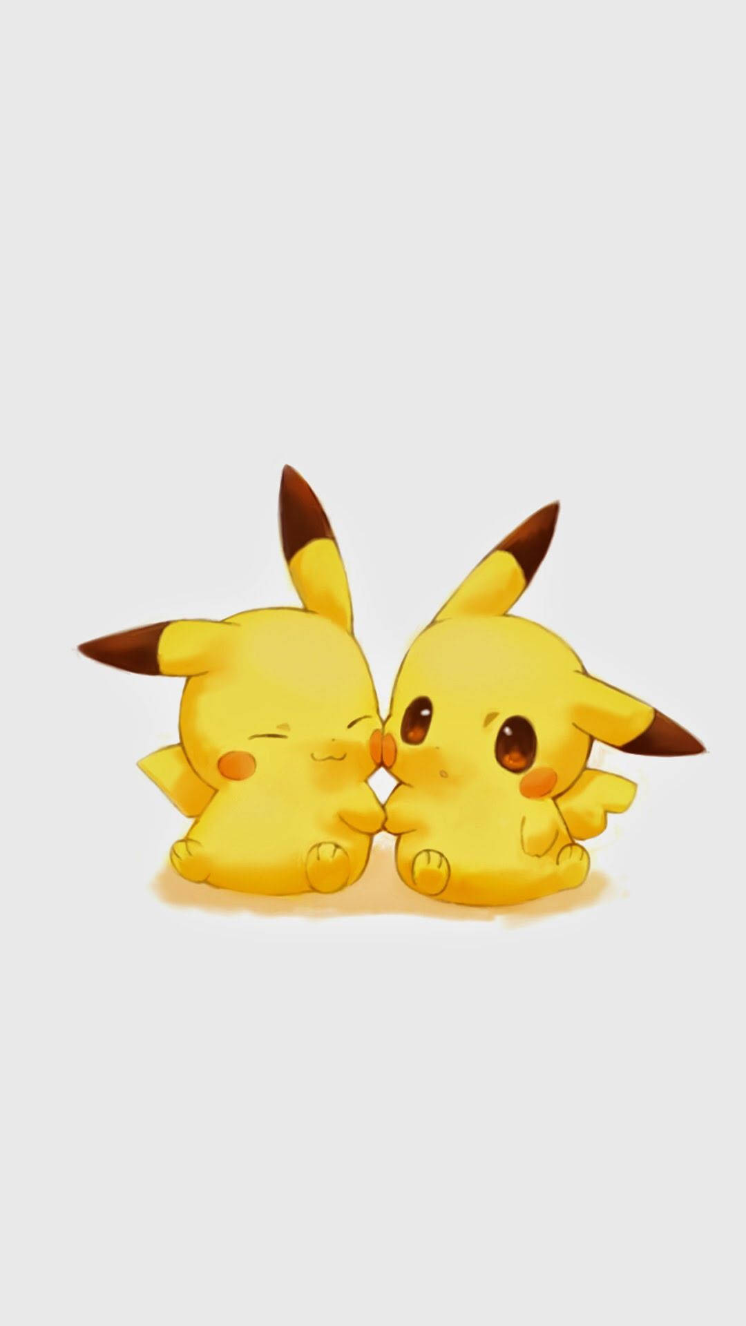 Bakgrunnsbilde av Pikachu-kunstverk i chibi-form.