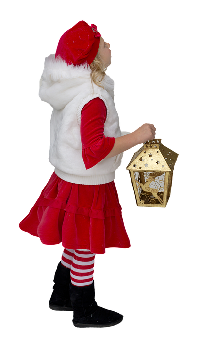 Liten jente julelykt Bakgrunner