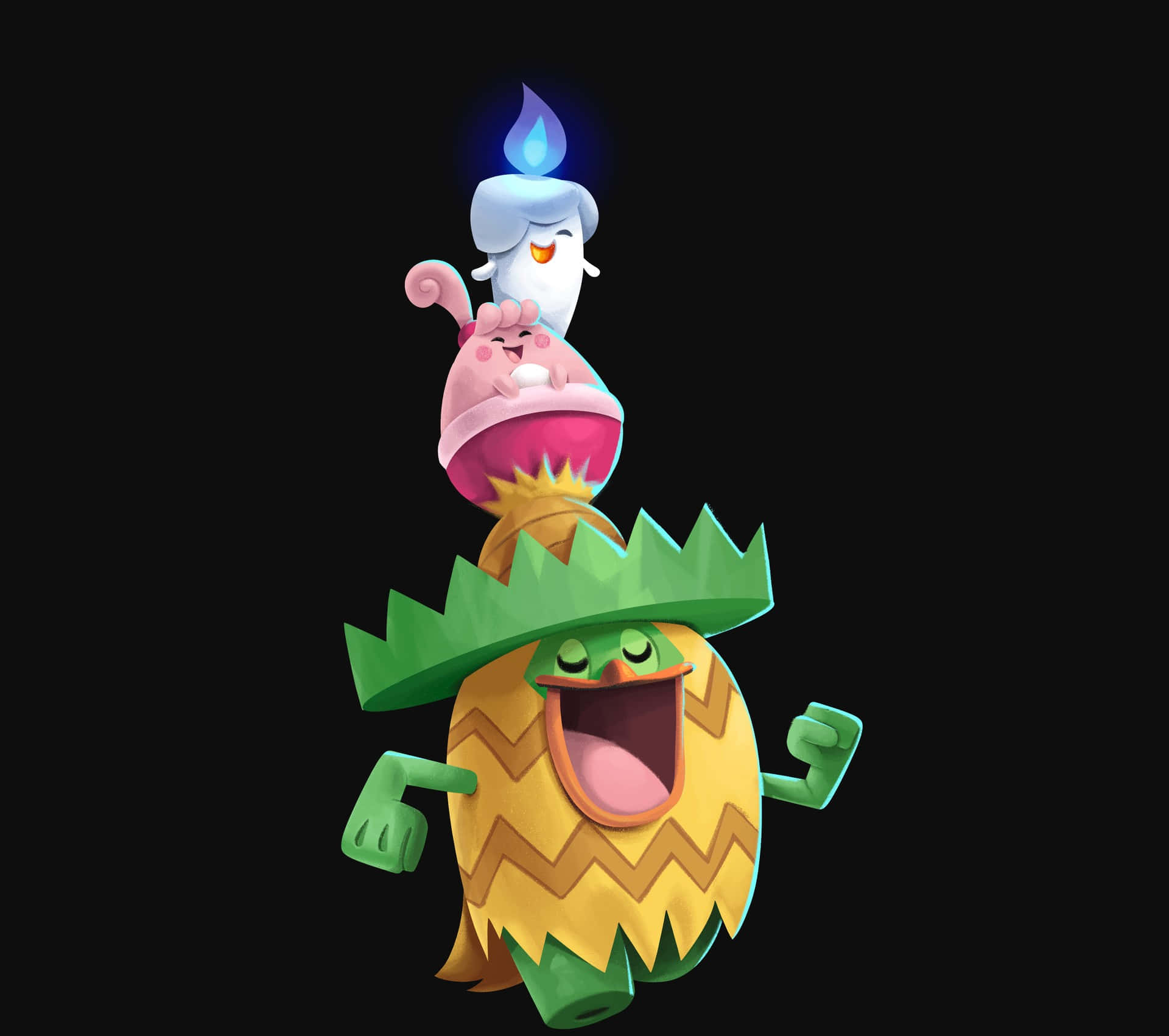 Litwick, Happiny og Ludicolo Bakgrunner