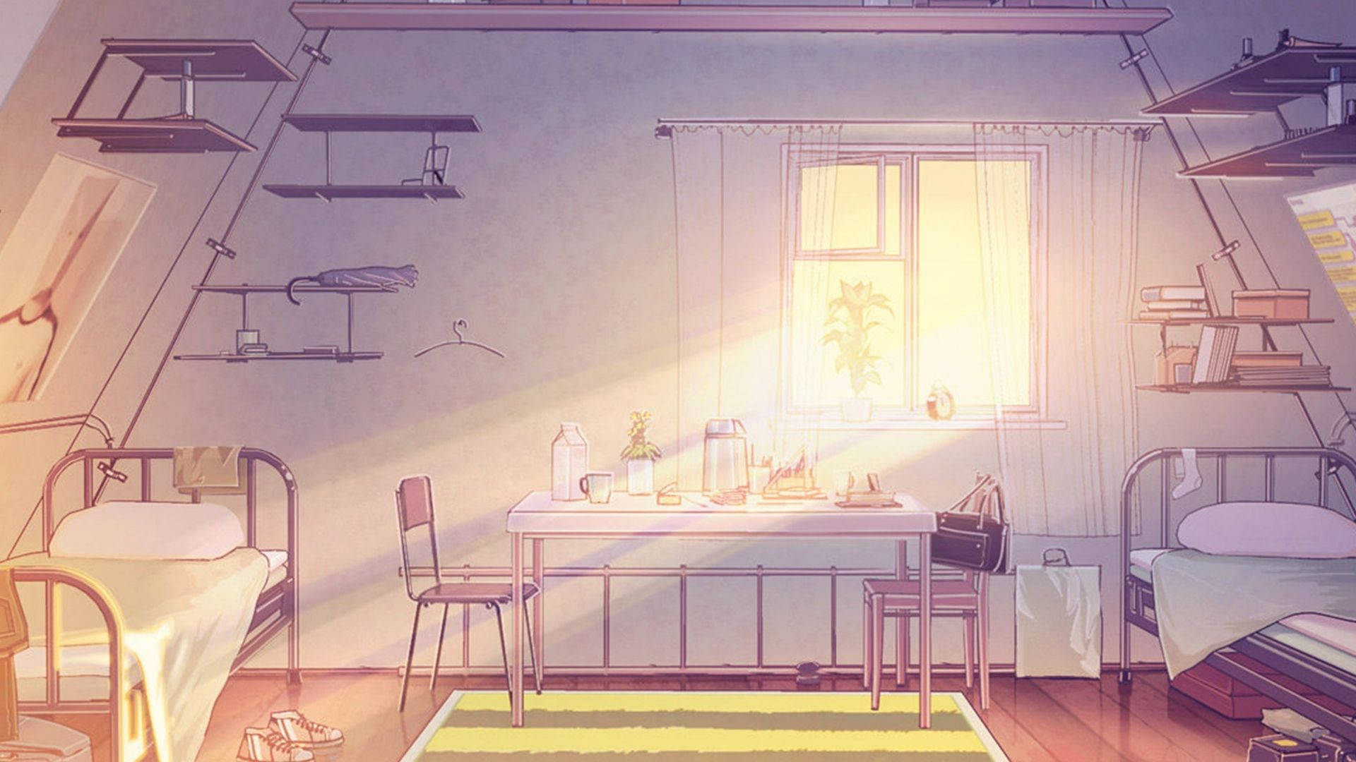 Livlig anime-inspirert rom om natten Bakgrunner