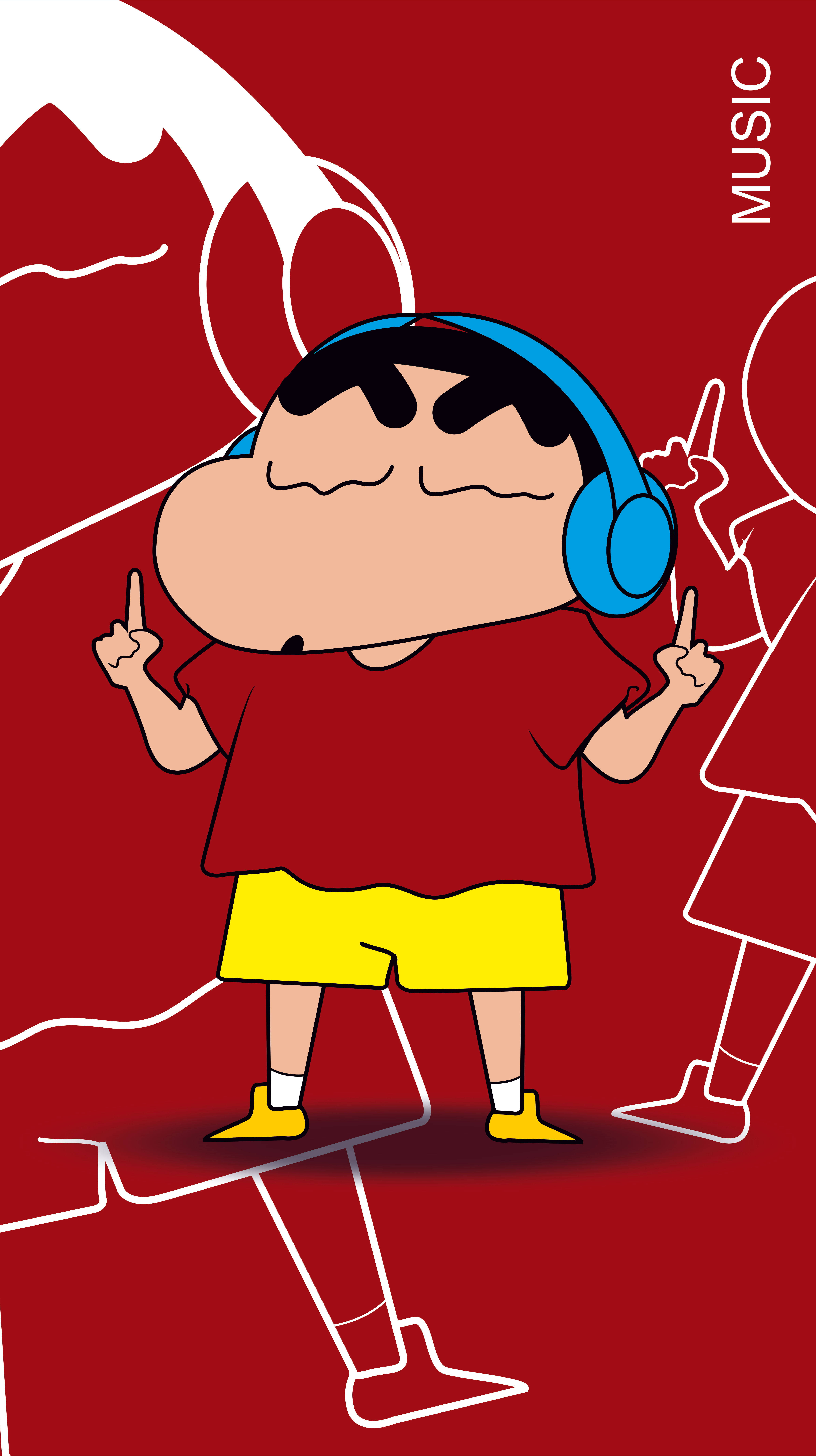 Livlig og fargerik Crayon Shin-chan 8K-telefonbakgrunn Bakgrunner