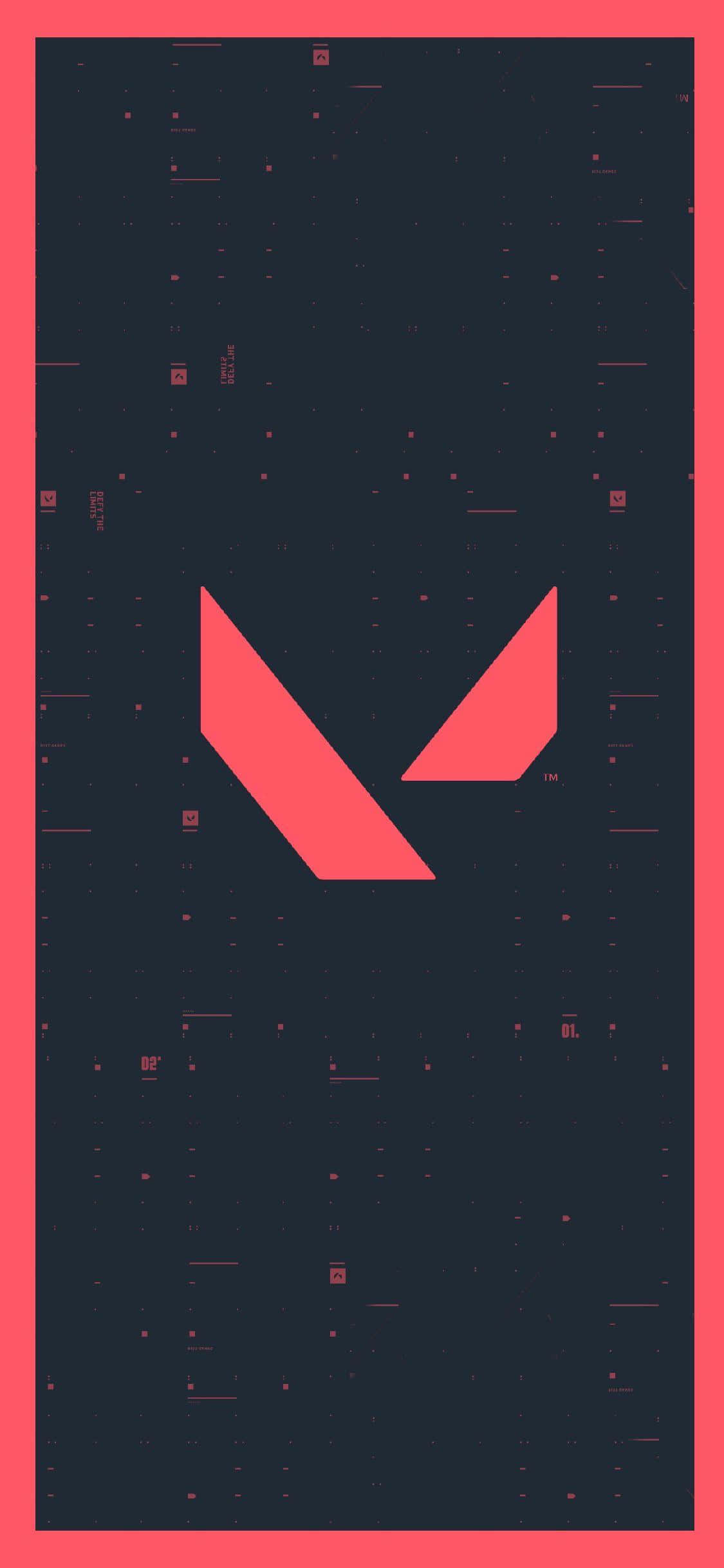 Logo med rød kant iPhone X Valorant Bakgrunn Bakgrunner