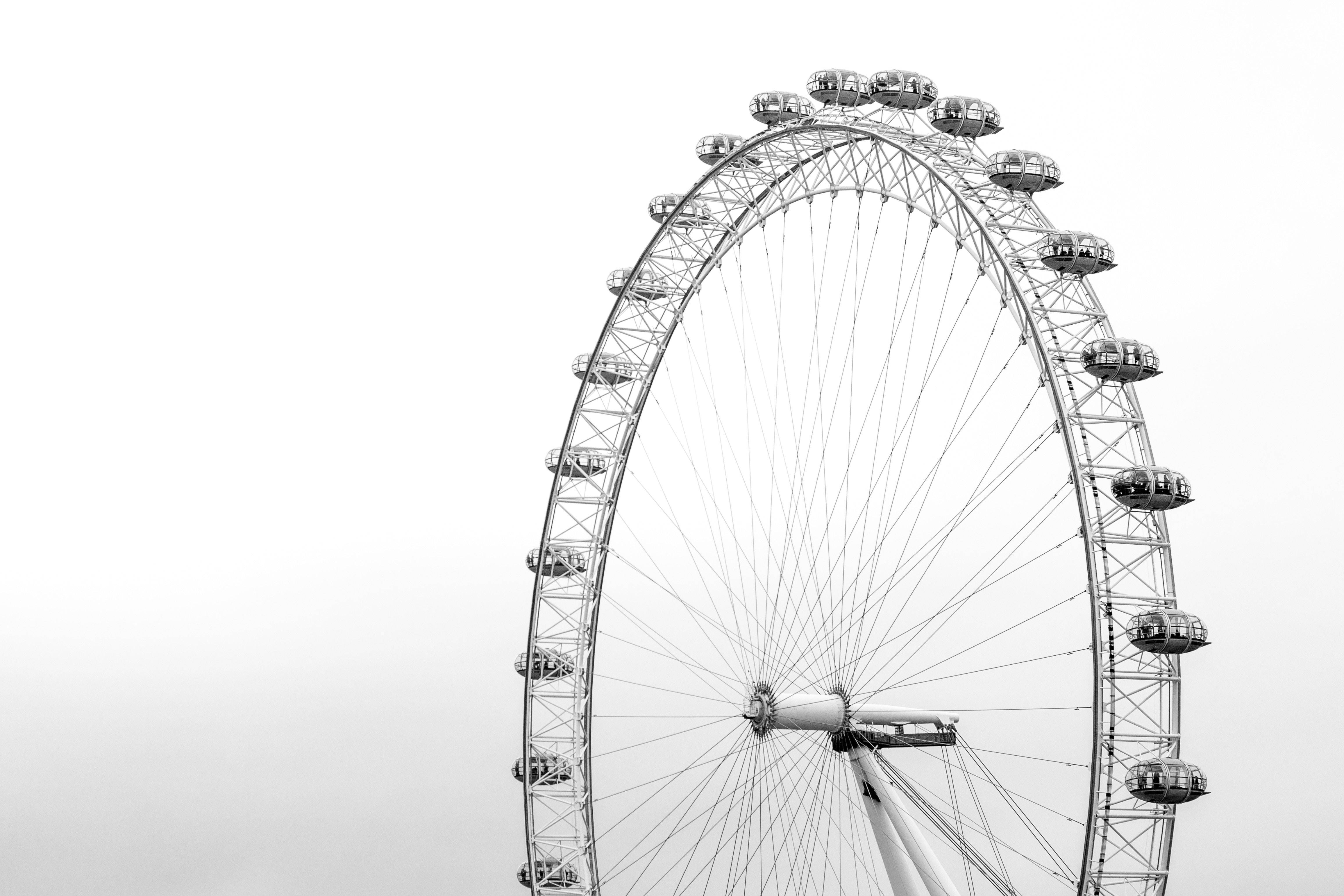 London Eye Hvit Minimalistisk Bakgrunner