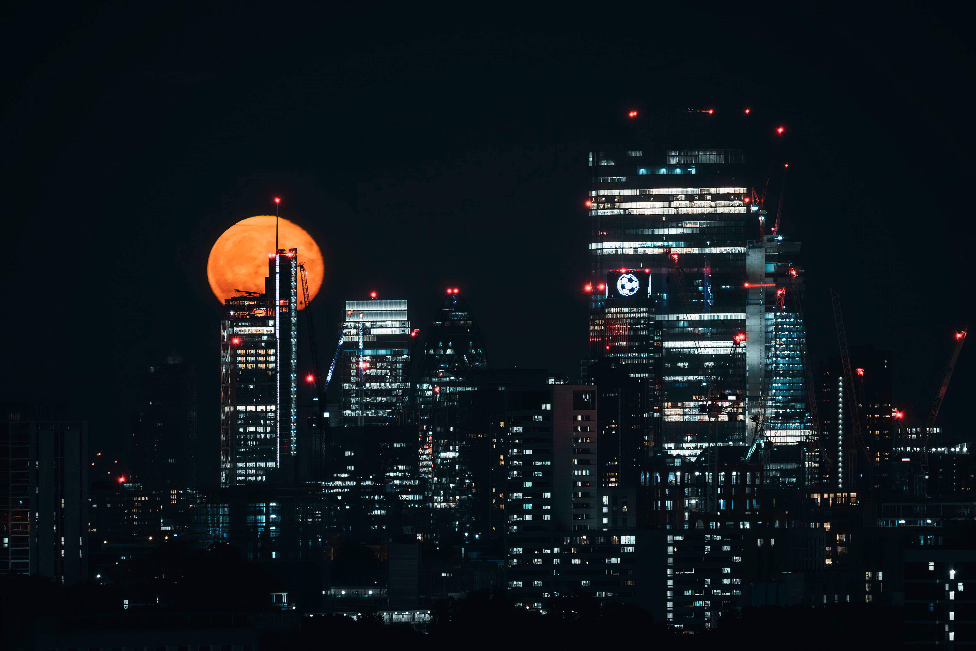 London Skyskraper Estetisk Måne Bakgrunner