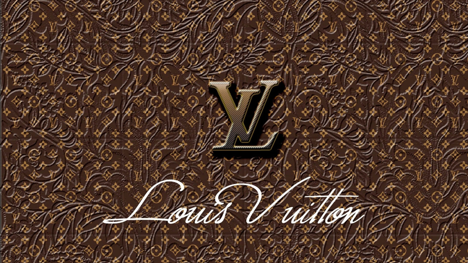 Louis Vuitton Logo — Brun estetisk GIF Bakgrunner