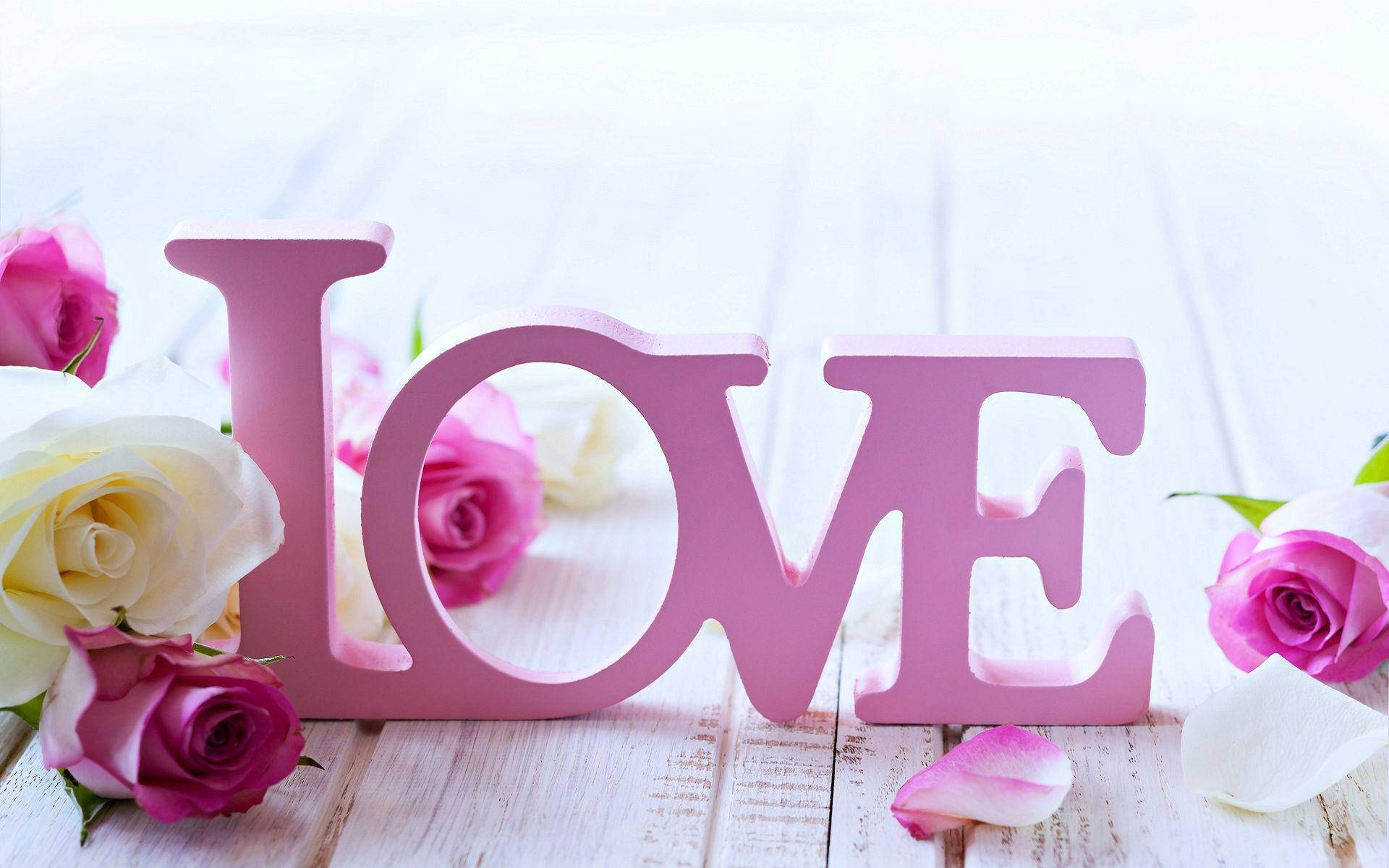 Love Rose Pink Skilt Bakgrunner