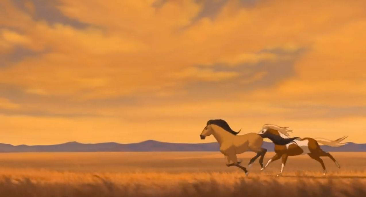 Løpende hester i Spirit: Stallion of the Cimarron Bakgrunner