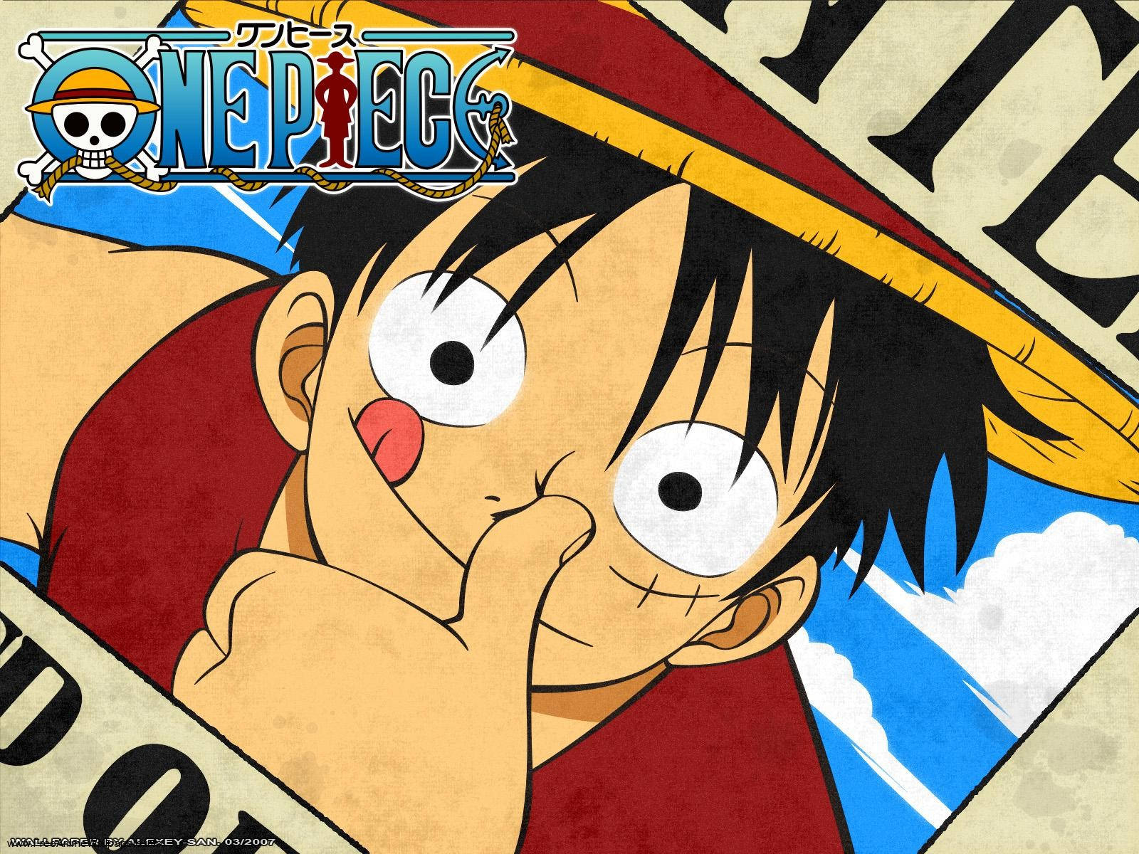 Luffy etterlyst-plakat One Piece skrivebord Bakgrunner