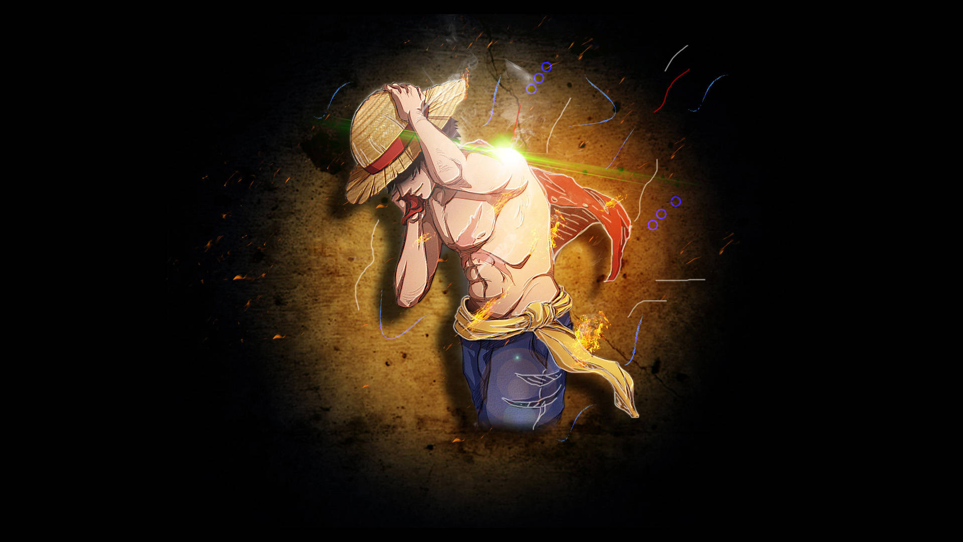 Luffy fra One Piece-animeen Bakgrunner