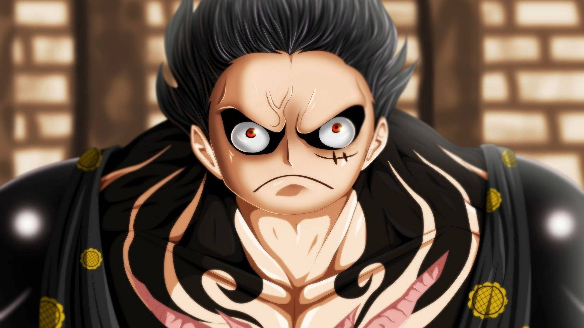 Luffy Gear 4 ansiktsskudd Bakgrunner
