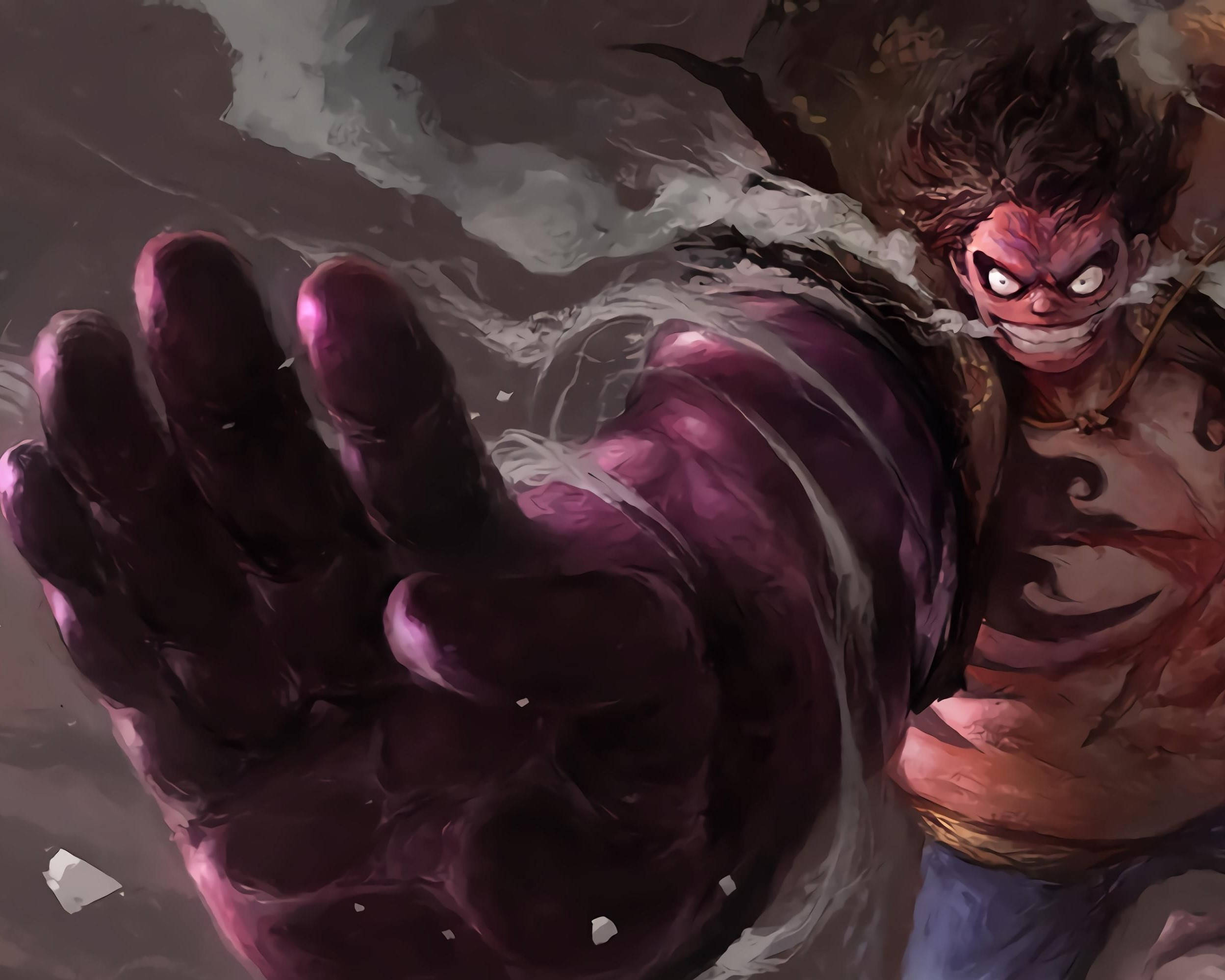 Luffy Gear 4 Freaky Smil Bakgrunner