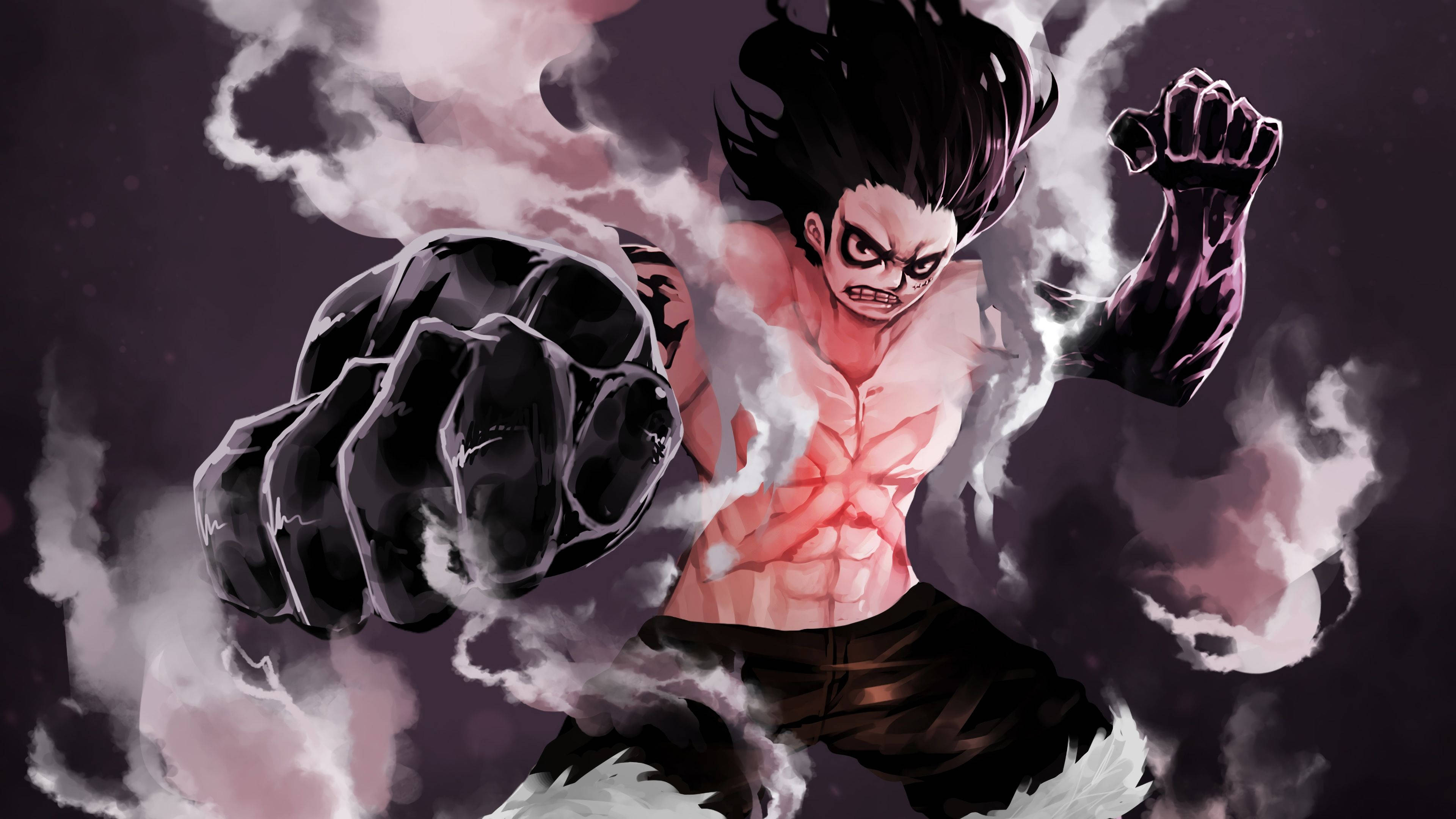 Luffy Gear 4 Mørk Form Bakgrunner