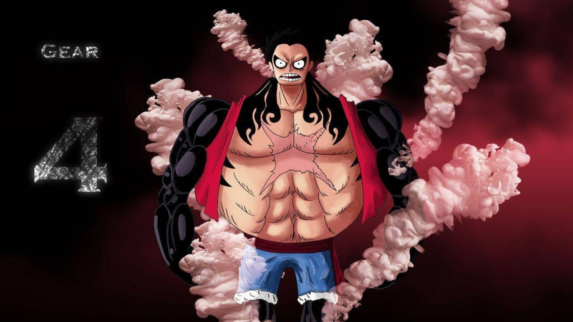 Luffy Gear 4 Rosa Damp Bakgrunner