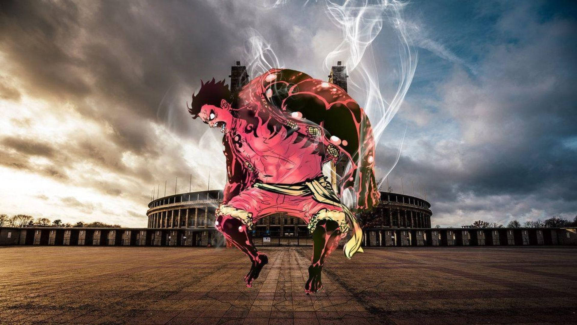 Luffy Gear 4 Sky Colosseum Bakgrunner