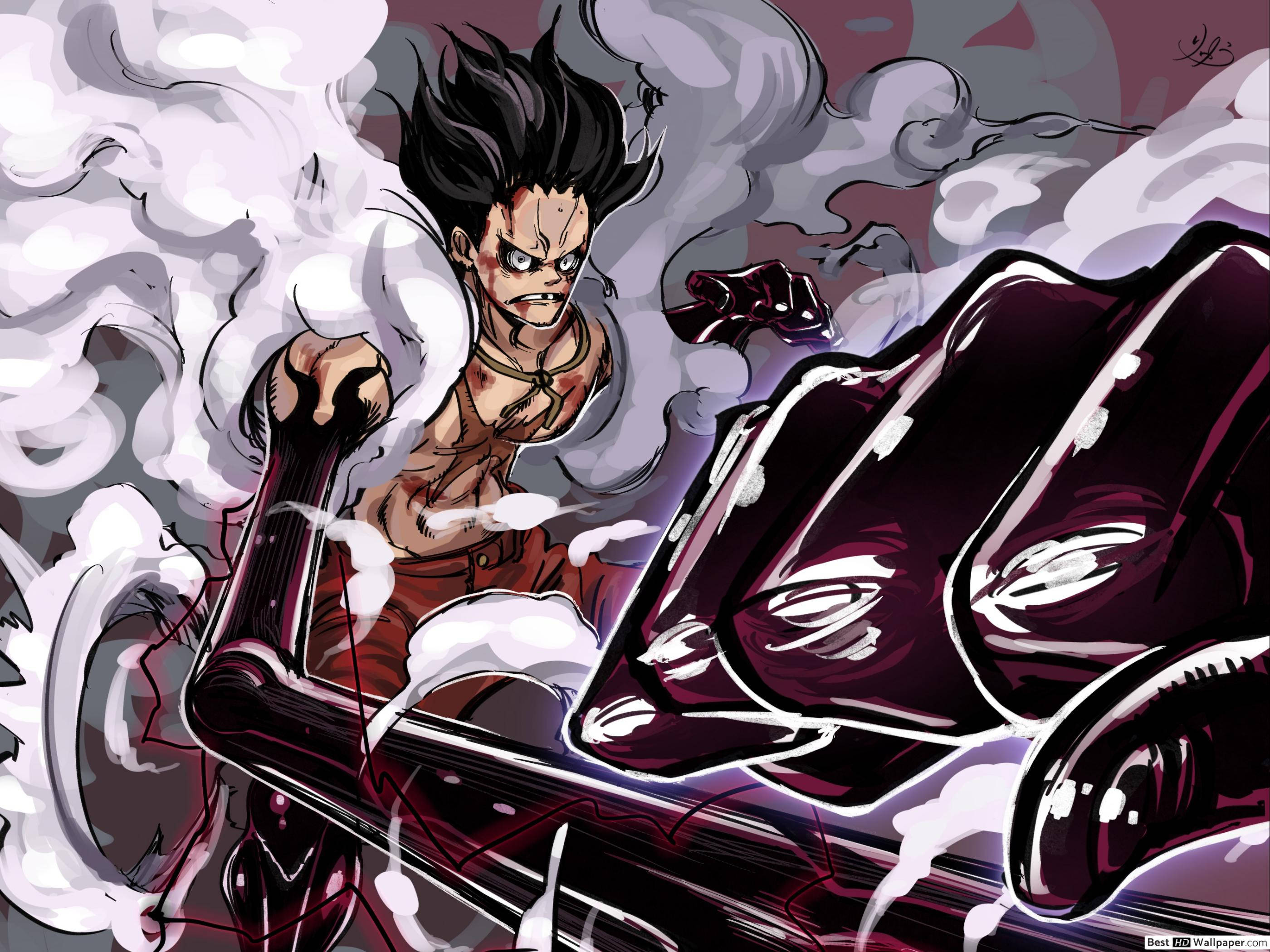 Luffy Gear 4 utmattet Bakgrunner
