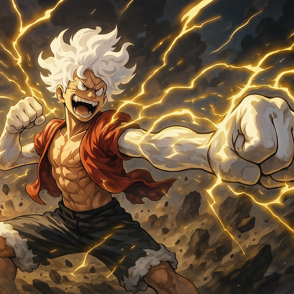 Luffy i Gear 5 Bakgrunner
