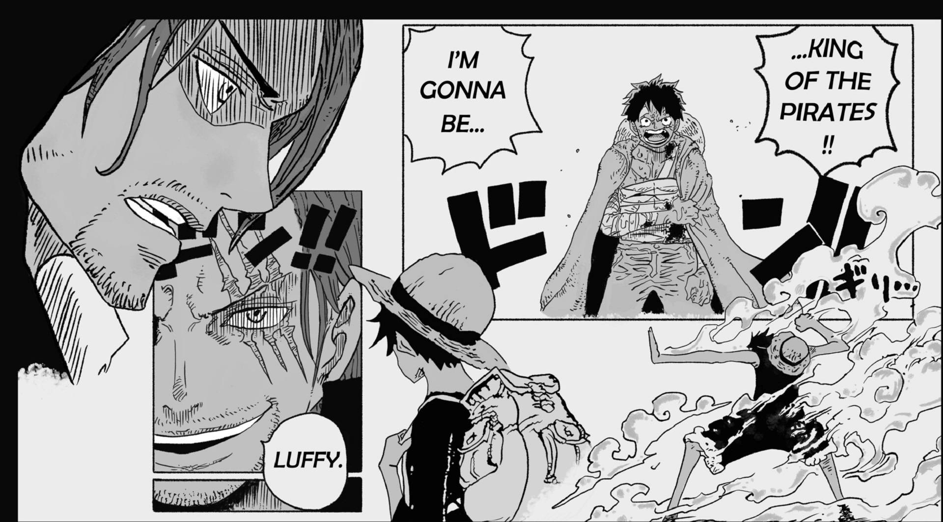 Luffy og Shanks Manga Panel Bakgrunner
