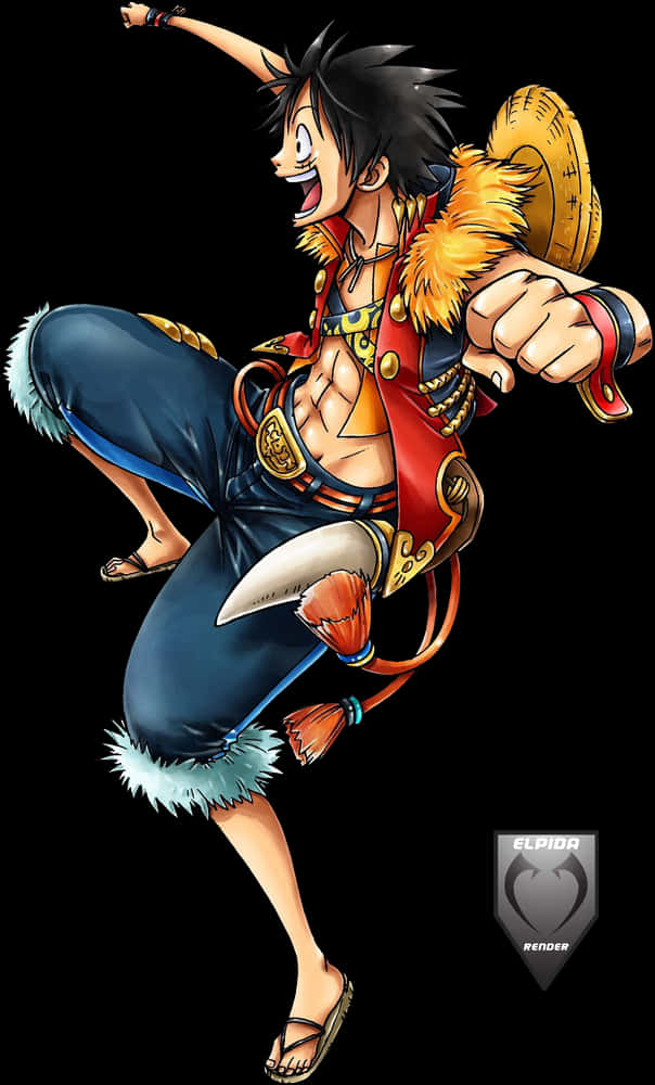 Luffy – One Piece Animated Character Bakgrunner