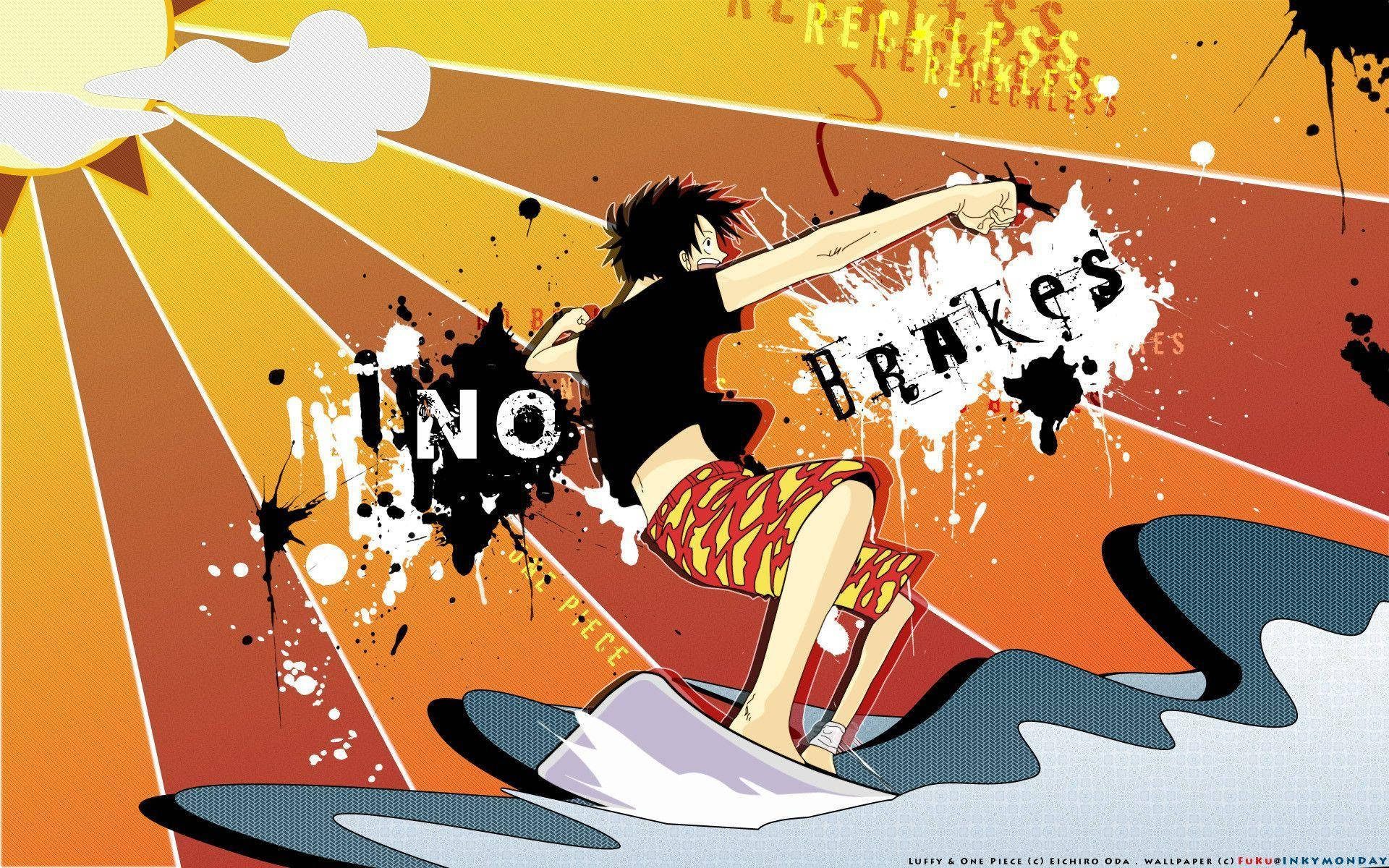 Luffy Piraten Surfer Fanart Bakgrunner