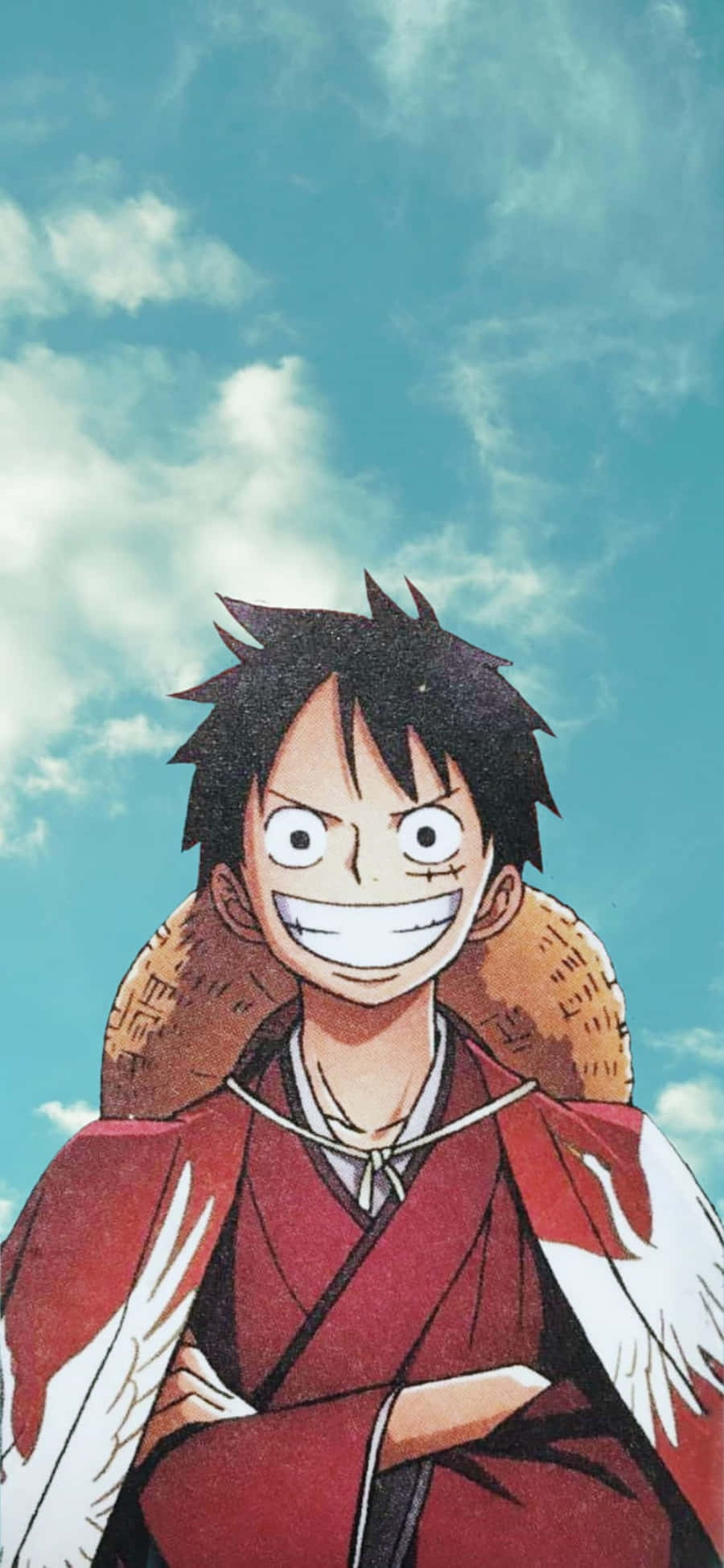 Luffy viser frem styrken sin på mobilbakgrunn Bakgrunner