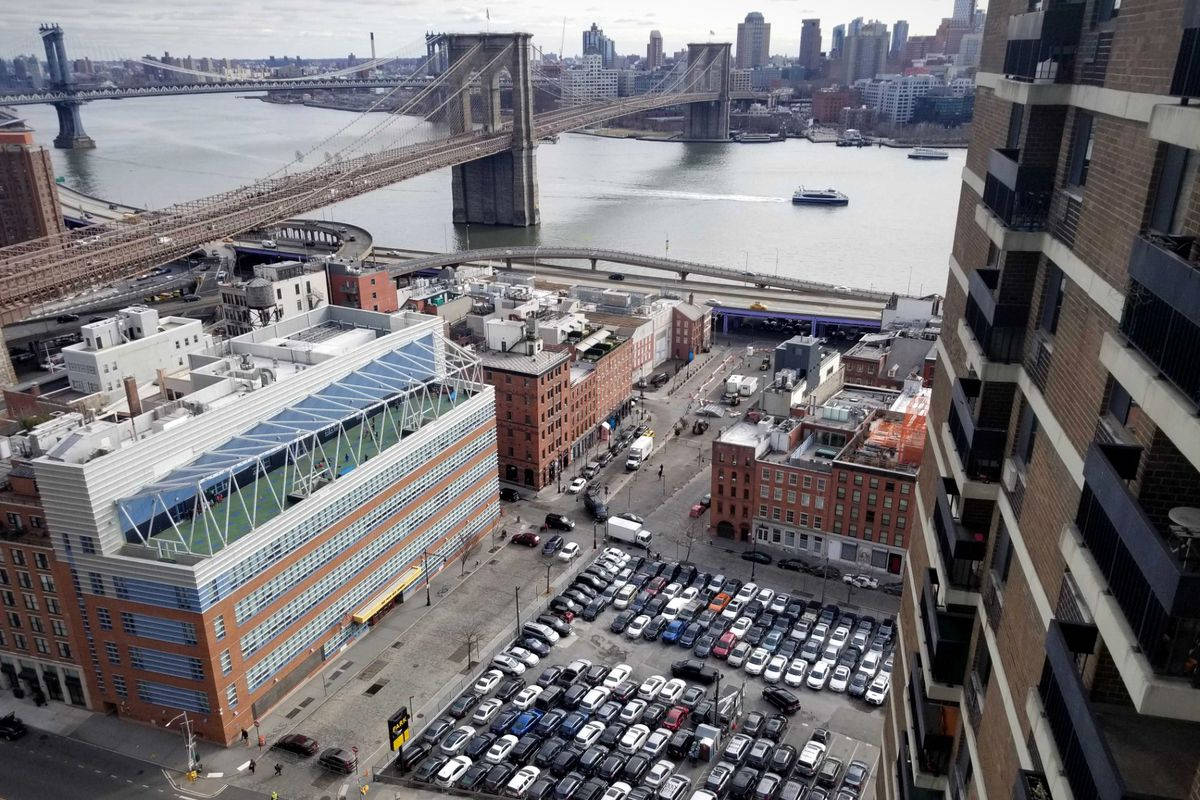 Luftfoto av South Street Seaport Bakgrunner