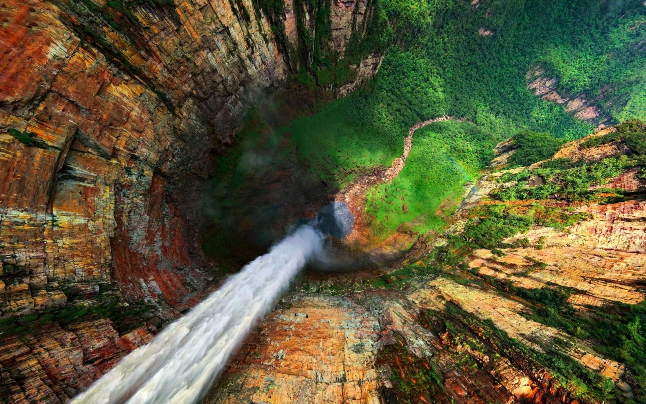 Luftpanorama av Angel Falls Bakgrunner
