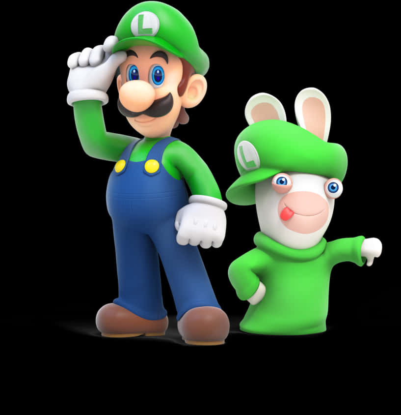 Luigi og Rabbid-venn Bakgrunner