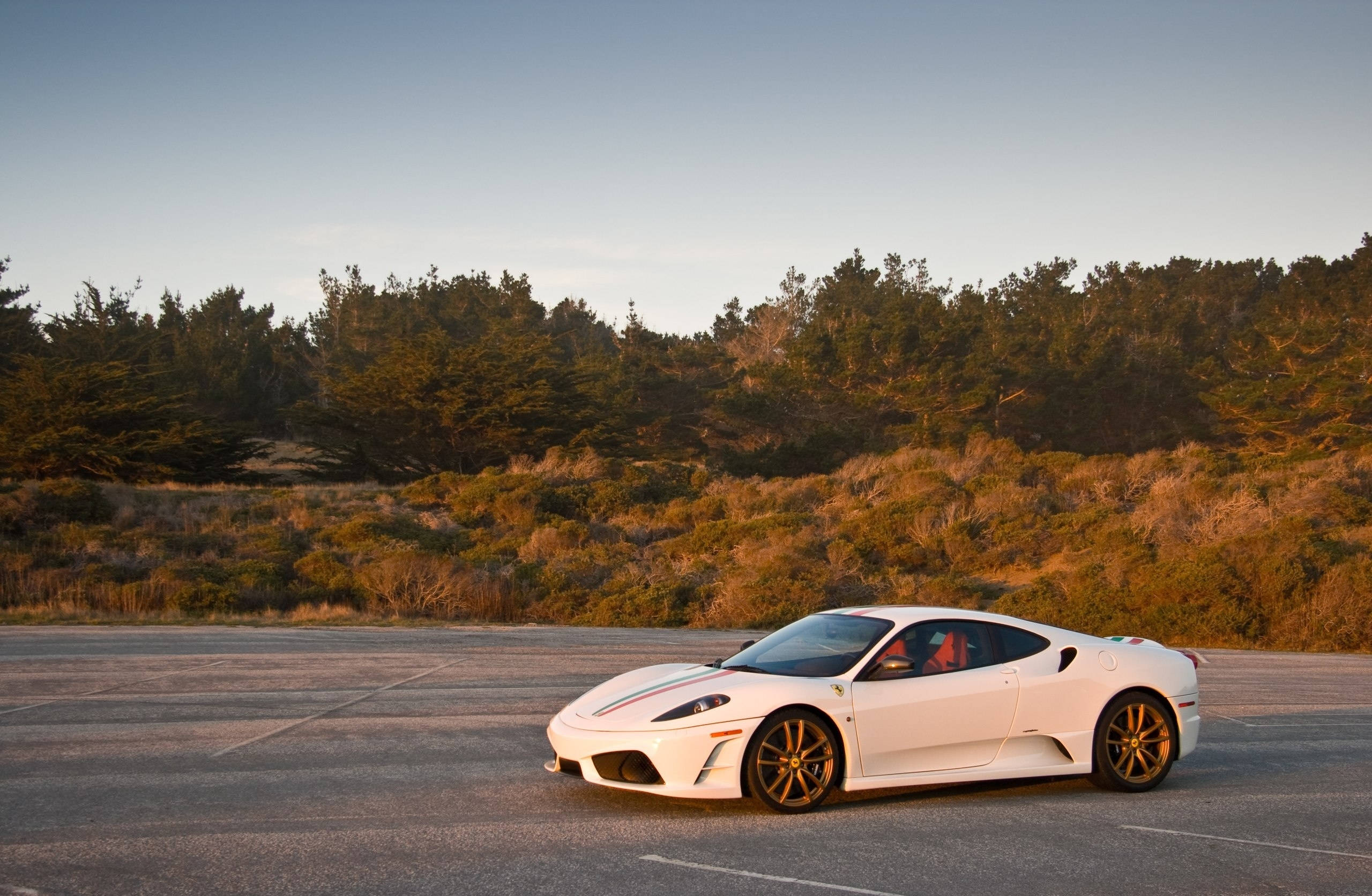 Luksuriøs hvit Ferrari F430 Scuderia Bakgrunner