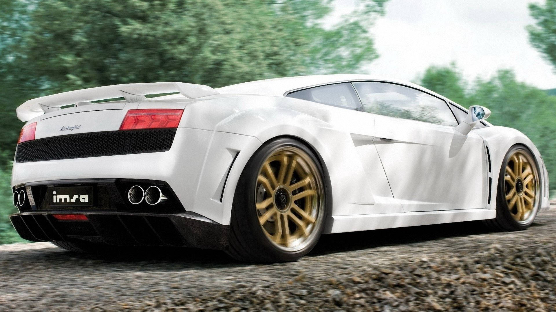 Luksus og fart med en hvit Lamborghini Bakgrunner