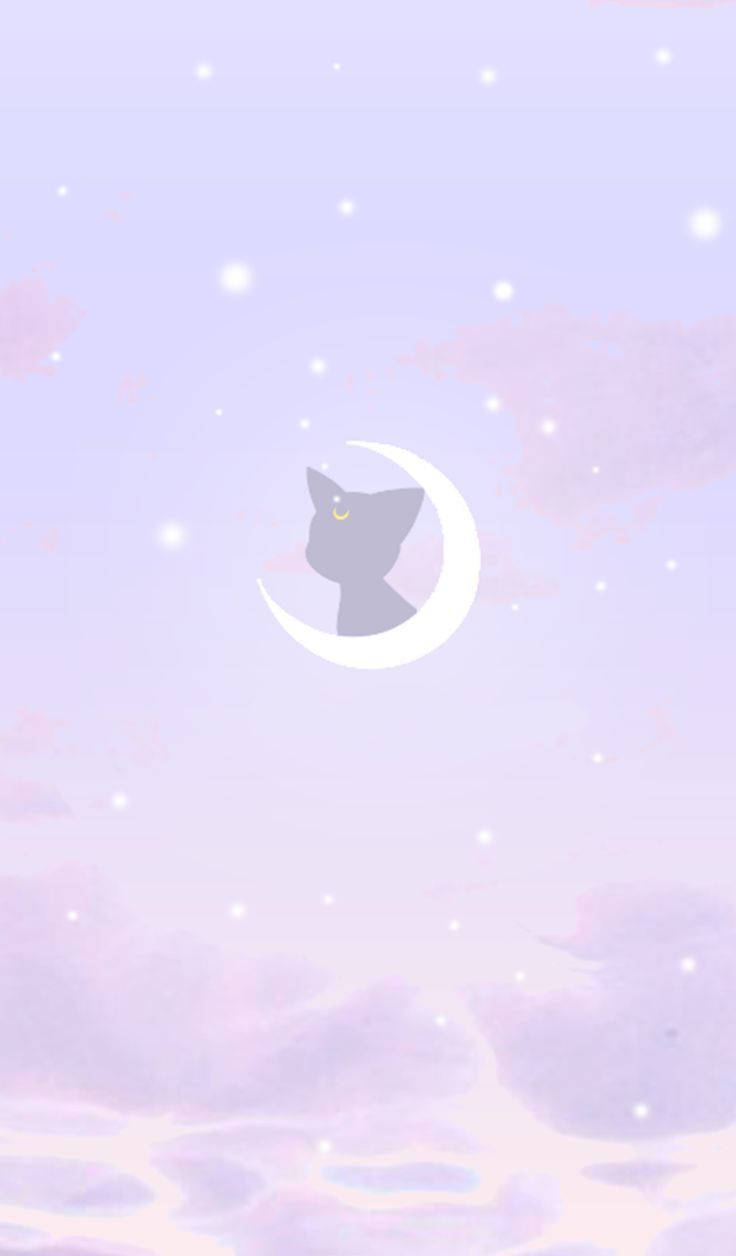 Luna med halvmåne Sailor Moon iPhone Bakgrunner